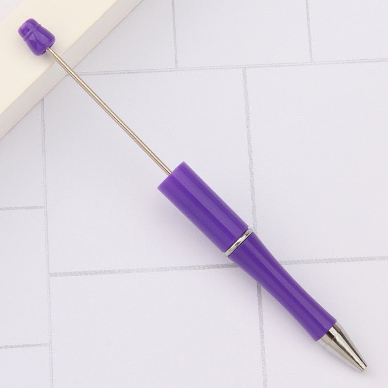 153F. Beadable DIY pink and purple gliter pen - Romo bead